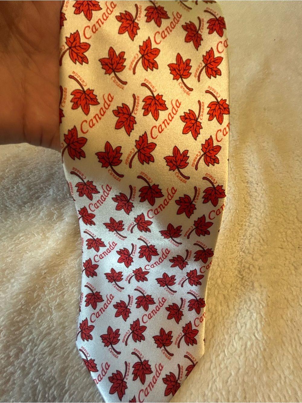 🎁3 for $30 - Canada Maple Leaf Red & White Tie